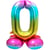 Ballon Géant Rainbow Chiffre 0 avec base (81 cm)