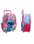 Mybagstory - Sac à dos à roulettes Trolley Stich Pink Dream Rose bleu
