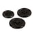 Lot de 3 boutons rond 4 trous bouteilles recyclées noir