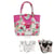 Sac couture/tricot 35cmx11cmx38cm fleuri rose