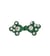 Brandebourg textile strass 75mm vert sapin