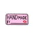 Ecusson thermocollant 100% handmade rectangle rose 4,7cm x 2,5cm