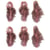 Plumes, rose oeillet / brun, 5 - 10cm, 6 pces