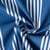 Tissu Toile de Coton d'ameublement Rayé blanc sur fond Bleu roi