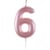 Bougie Chiffre 6 - Rose Pastel