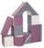 Set de 11 blocs en mousse blanc, gris, violet - Velinda
