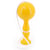 Bilboquet en bois massif jaune