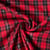 Tissu Coton Tartan Ecossais Noir Lurex sur fond Rouge