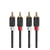 Nedis Câble Audio Double RCA Mâle vers Double RCA Mâle 2m Gris anthracite