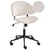 Chaise de Bureau Blanc Cassé en Velours Côtelé Pivotante avec Assise et Dossier Hauteur Réglable Style Moderne