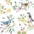 Lot de 4 serviettes en papier découpage collage 33 cm OISEAUX BRANCHE DE FLEURS O 404
