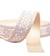 Sangle fleurs ethnique 38mm parme/beige au mètre
