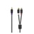 Nedis Câble Audio pour Subwoofer RCA Mâle vers 2 RCA Femelle 0,2m Gris anthracite