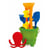 Seau garni chateau fort 22 cm - moulin sable / eau, moule, pelle, rateau - adriatic - jeux de plage