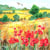 Lot de 4 serviettes en papier découpage collage 33 cm CHAMPS DE COQUELICOTS N 101