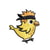 Ecusson petits animaux poussin pirate bandeau noir 3,3cm x 3,8cm