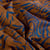 Tissu Sweat léger French Terry Léon extensible zébré Bleu profond sur fond Marron chocolat