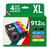 123CONSOMMABLES - 912XL - Pack de 4 Cartouches d'encre compatibles HP 912XL pour HP OfficeJet Pro 8022 8023 8024 8025 8030 et HP Officejet 8010 8012 8015 - 123CONSOMMABLES