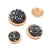 Bouton rond bijou couvert bleu marine