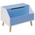Armoire de rangement Bleu en MDF Couvercle et Étagère pour Chambre d'Enfant Style Moderne