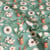 Tissu Coton imprimé digital Aube fleuris sur fond Vert