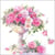 Lot de 4 serviettes en papier découpage collage 33 cm VASQUE DE ROSES F 360