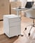 Caisson de Bureau en Acier Blanc Cassé Composé de Trois Tiroirs pour Rangement Dossiers Design Industriel