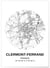 Affiche Carte Clermont-Ferrand | A3 : 29,7x42cm