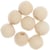 8 Perles rondes macramé - bois nature - 25 mm