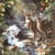 Lot de 4 serviettes en papier découpage collage 33 cm CHEVREUIL FORET A 830