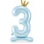 Ballon Debout - Chiffre 3 Bleu
