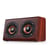 Enceinte Bluetooth Bois Double Cornes 3W Son Stéréo Micro Intégré Autonomie 8H Marron YONIS