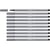 Lot de 10 feutres de dessin pointe moyenne 1 mm - STABILO PEN 68 - Gris foncé