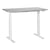 Bureau Électrique Réglable Plateau Gris et Structure Acier Blanc 120 x 72 cm Hauteur Ajustable Assis Debout Pieds Carrés Design Moderne