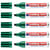 Lot de 5 marqueurs permanents - EDDING - Pointe biseautée 2-7 mm - Corps aluminium - Vert