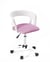 chaise bureau à roulettes, siège coussin rembourré, accoudoirs, hauteur réglable, pivotant, pied métal chromé AYA (rose)