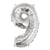 Ballon Chiffre 9, 40cm, 1pce. , argent