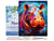 Peinture par Numéro Figured'Art avec Cadre - Hippopotame Coloré Abstrait - Kit de Loisir Créatif DIY Numéro d'Art Complet - 40x50cm toile tendue sur châssis