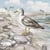 Lot de 4 serviettes en papier découpage collage 33 cm OISEAU BORD DE MER