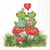 Lot de 4 serviettes en papier découpage collage 33 cm AMOUR DE GRENOUILLES