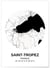 Affiche carte Saint-Tropez | A3 : 29,7x42cm