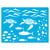 Pochoir plastique souple réutilisable 18,5 x 14,5 cm Fabrika Decoru FOND MARIN POISSON TORTUE 375