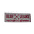 Ecusson thermocollant blue jeans beige rouge 2,5cm x 6cm