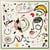 Carré Simili cuir Peinture inspiration Miro Blanc