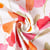 Tissu Toile de Coton Dafne tulipes Rose et Orange sur fond Blanc