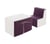 Ensemble de meubles en mousse : chaise et fauteuil blanc violet - Velinda - Marron