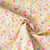 Tissu Voile de Coton digital imprimé Jardin en Fleurs sur fond Ivoire