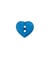 Carte de 4 boutons Coeur 2 trous 12mm - Union Knopf Bleu Moyen