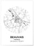 Affiche carte Beauvais | A3 : 29,7x42cm