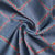 Tissu Jacquard Réseau Indigo Orange sur fond Bleu denim